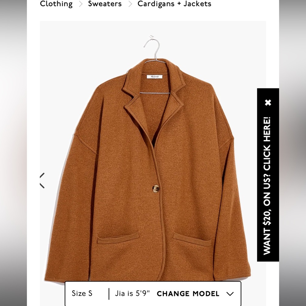 Madewell Seville sweater blazer